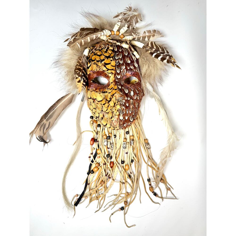 Vintage 1992 Judy Light Feather Adams Spirit Ceremonial Mask “Little Bear”